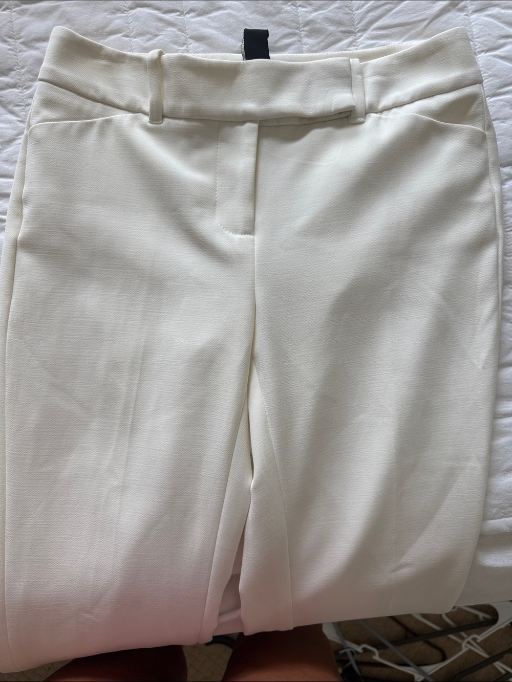 White Tailored Ponte Trousers for Women